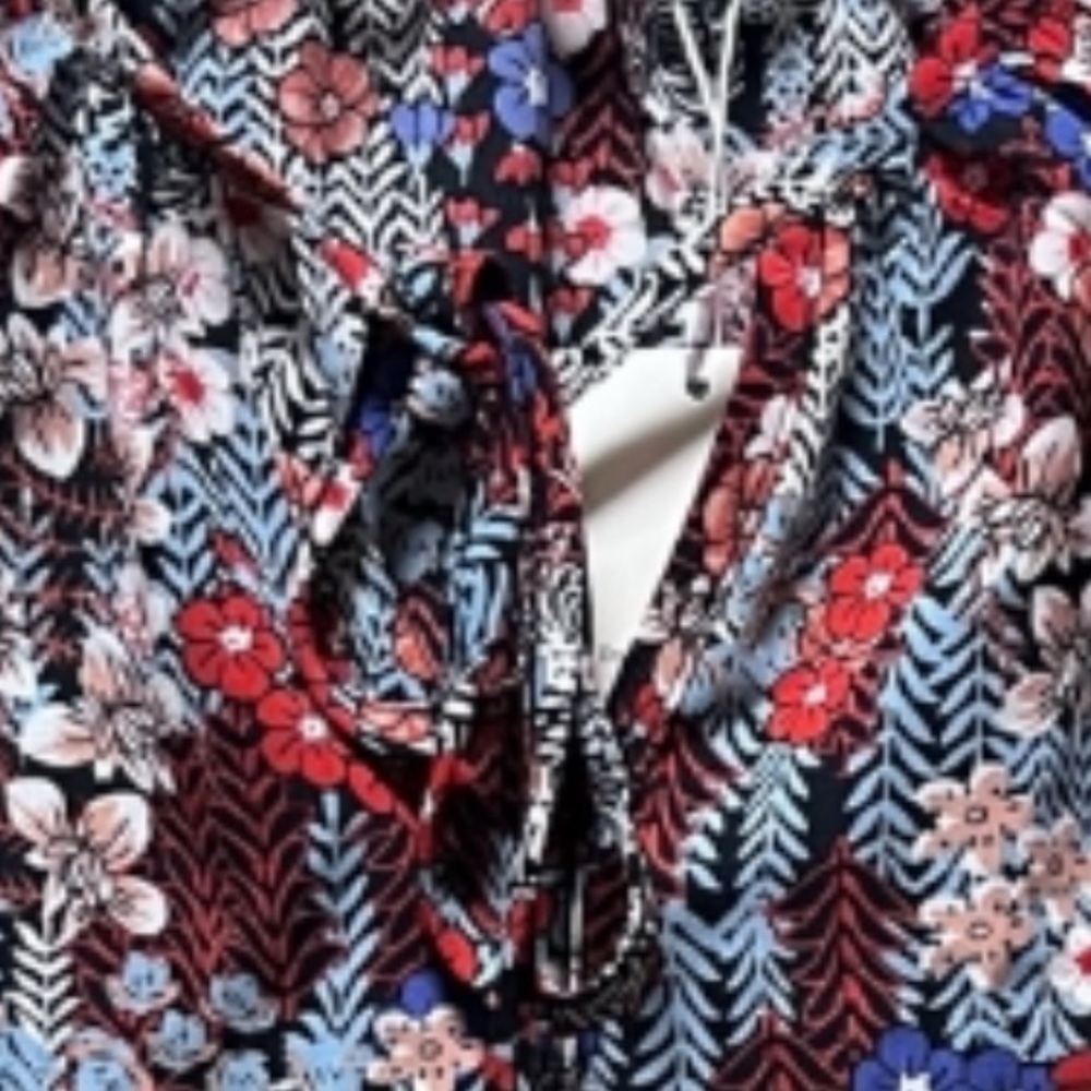 Dokotoo - Red, Blue, White Floral Print Women’s Blouse - Picture 8 of 9